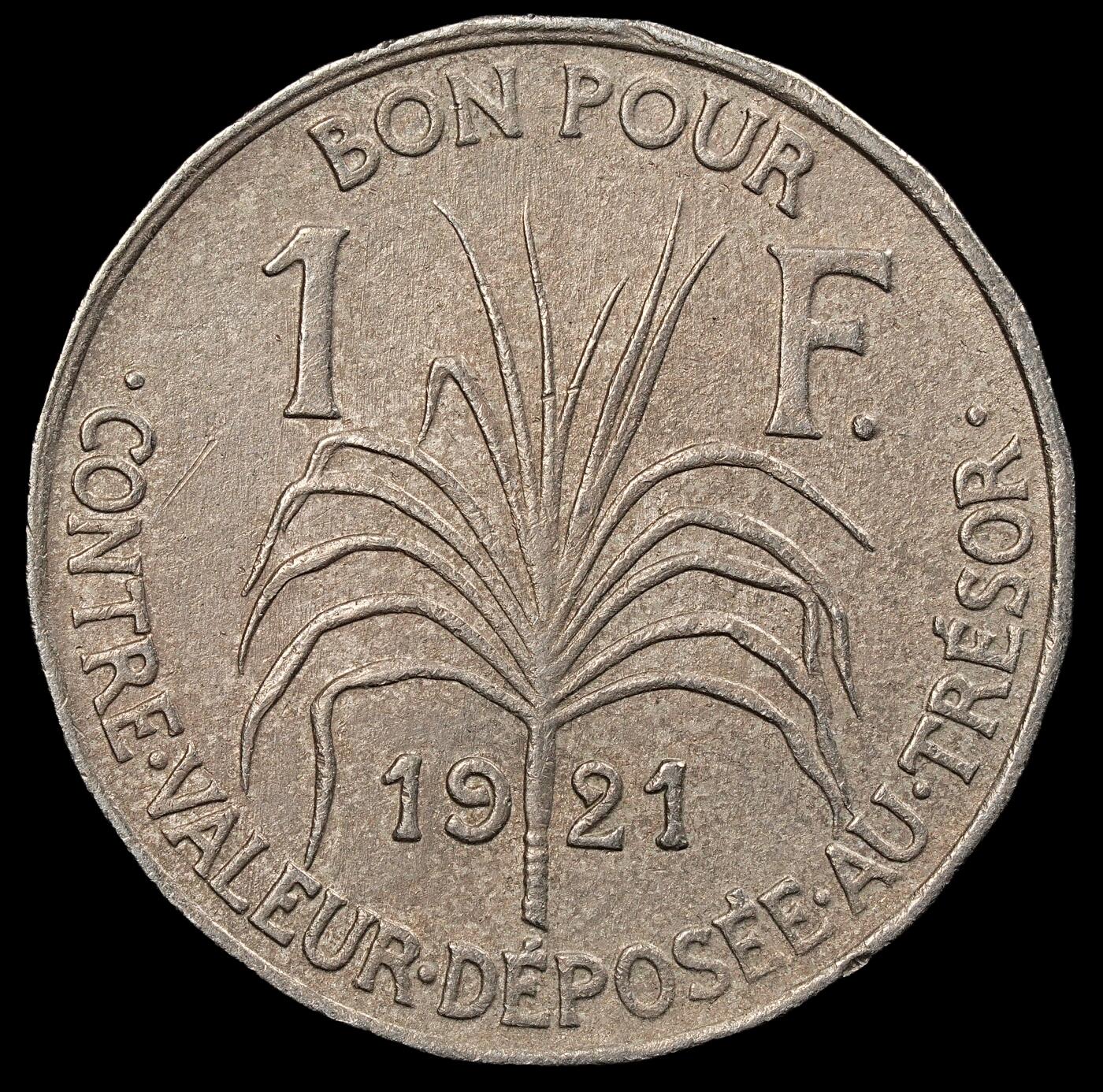 修遠堂世界钱币第九十五期 1921年法属瓜德罗普岛1法郎