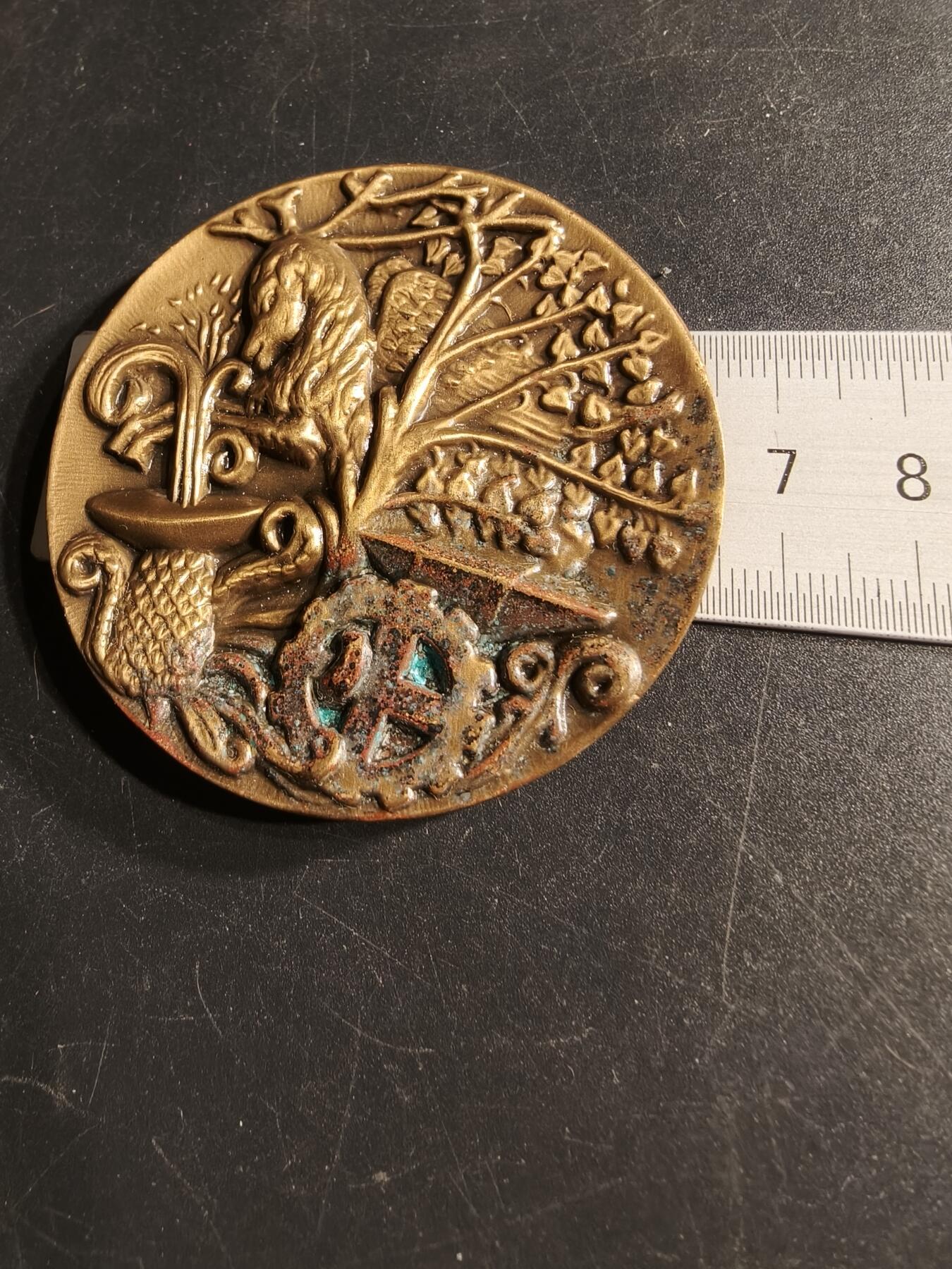 老王徽章第166期 法国阿列省议会大铜章     原盒有损    高浮雕     直径64mm.    重量127.7g