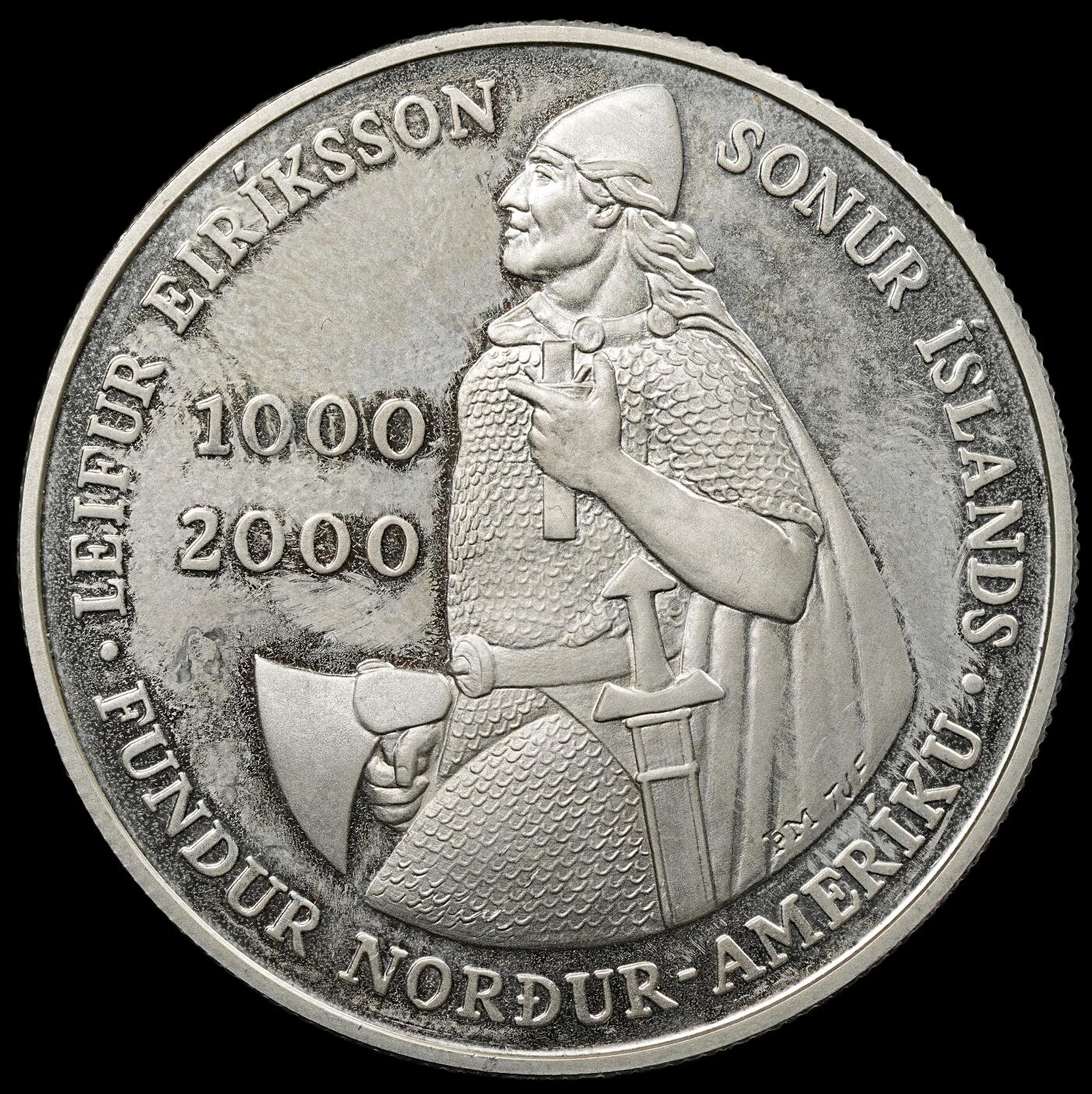 修遠堂世界钱币第九十五期 2000年冰岛1000克朗大银币 26.73g，含银90%