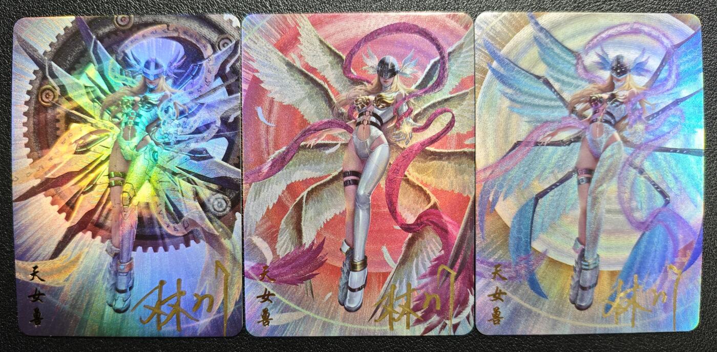 天玑星卡拍第144期《12.1周一截拍》持续收拍收评中 满赠卡需备注 【亲签卡】卡卡有趣 数码宝贝 天女兽 粗彩 三张