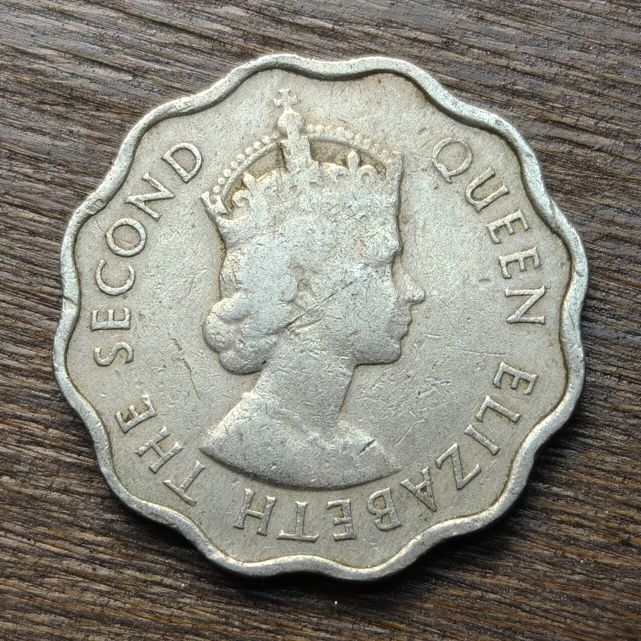 【铜匠收藏】★第133场★散币场，无佣金，30包邮。不满30元，支付5元运费。《接受代拍 代送NGC评级》 英属毛里求斯 1954年 10分 伊丽莎白二世 铜镍币