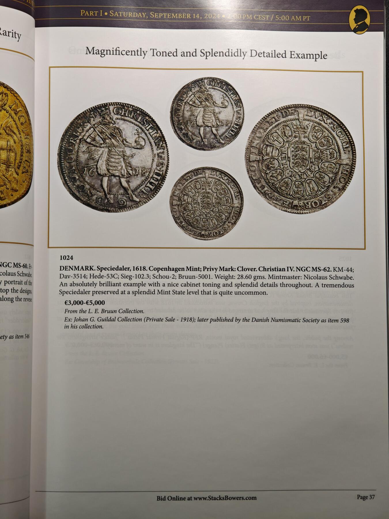 【德藏】世界币章拍卖第155期（拍品征集中~欢迎藏友联系） 98新 SBP拍卖行L.E.BRUUN集藏拍卖会图录 全铜板纸印刷 全书约366页