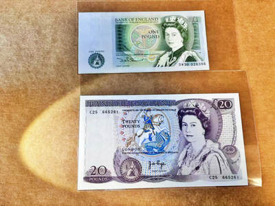 【Blue Auction】世界纸币精拍第756期——18级TOP拍卖/信誉/品质/专业/高效💫 - 【一组2张 无47】英国 D序列1-20镑 全新UNC