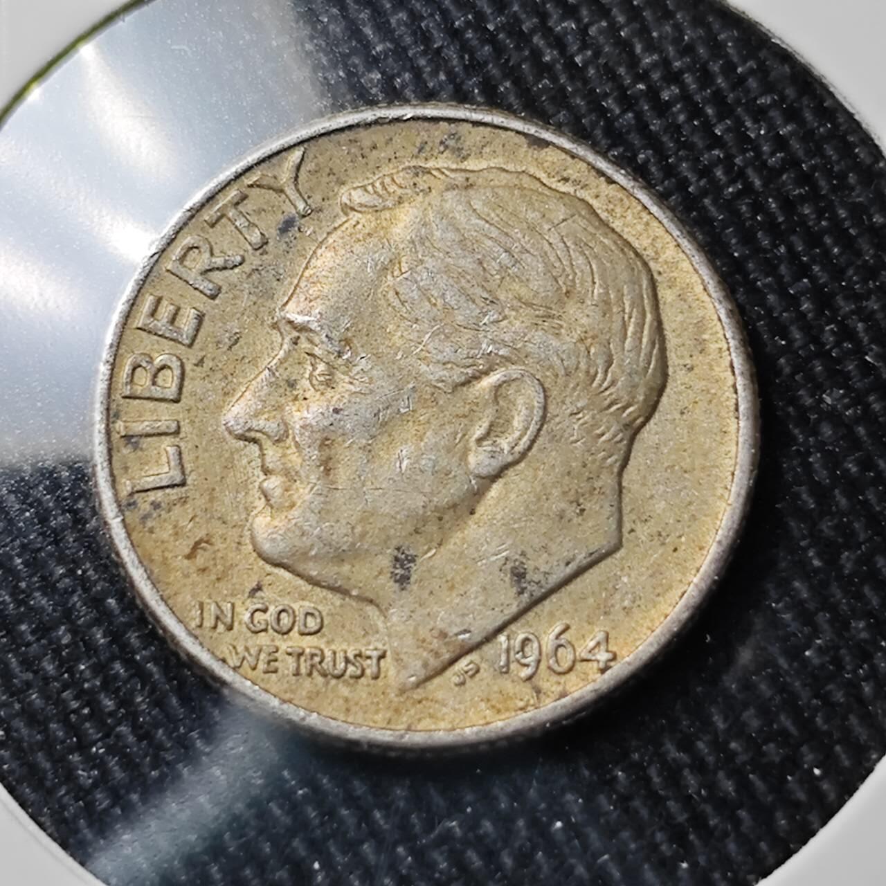 KK钱币收藏小铺 （套币 好品/批量散币 银币）专场  2月预留时间 周末发货   1964美国10分银币