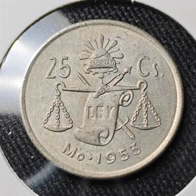 KK钱币收藏小铺 （套币 好品/批量散币 银币）专场  2月预留时间 周末发货 -  1953墨西哥25分银币