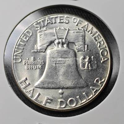 KK钱币收藏小铺 （套币 好品/批量散币 银币）专场  2月预留时间 周末发货 -  1963美国富兰克林50分银币 品不错