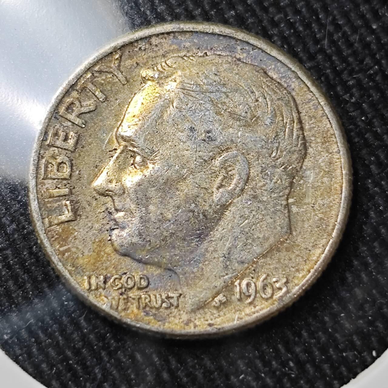 KK钱币收藏小铺 （套币 好品/批量散币 银币）专场  2月预留时间 周末发货    1963美国10分银币