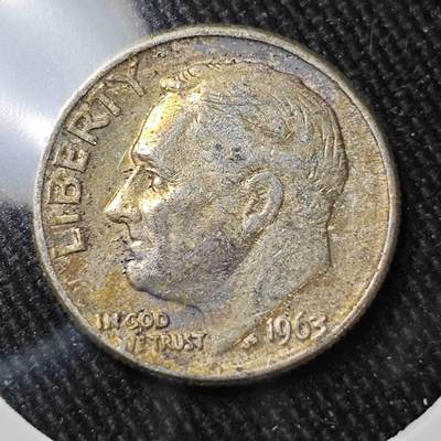 KK钱币收藏小铺 （套币 好品/批量散币 银币）专场  2月预留时间 周末发货 -    1963美国10分银币