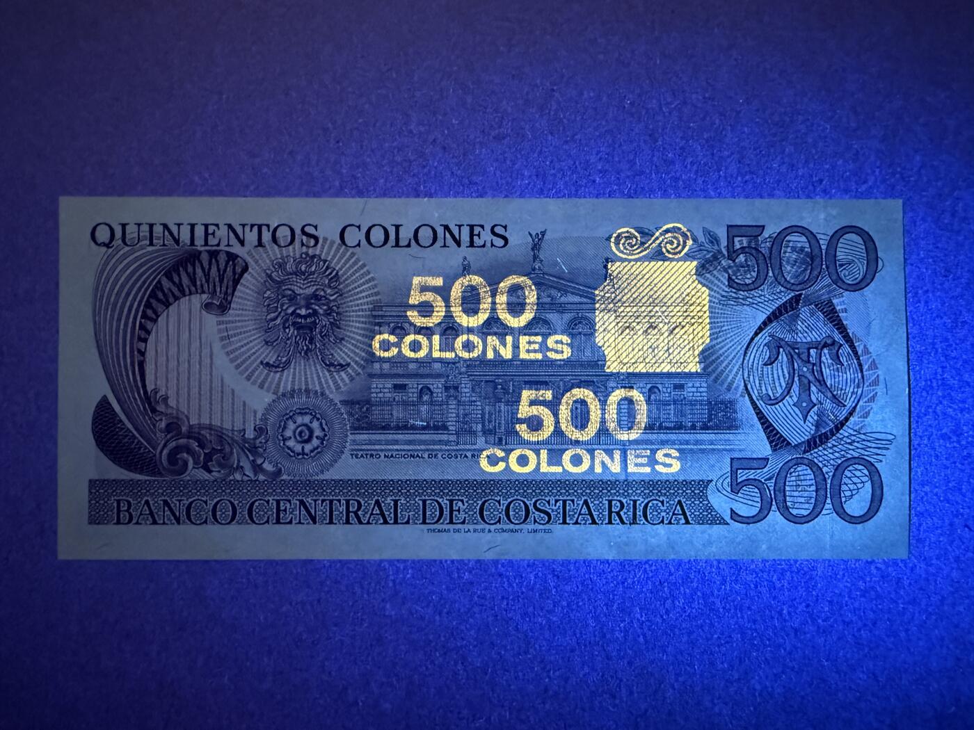 《艾美收藏》第222期-11.30周日外币畅拍 哥斯达黎加500科朗 UNC 1985年稀少版本 背面有一处笔印 无47