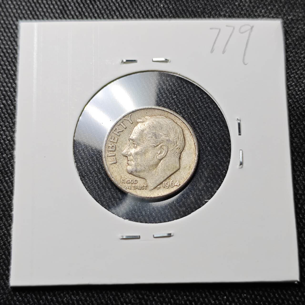 KK钱币收藏小铺 （套币 好品/批量散币 银币）专场  2月预留时间 周末发货   1964美国10分银币