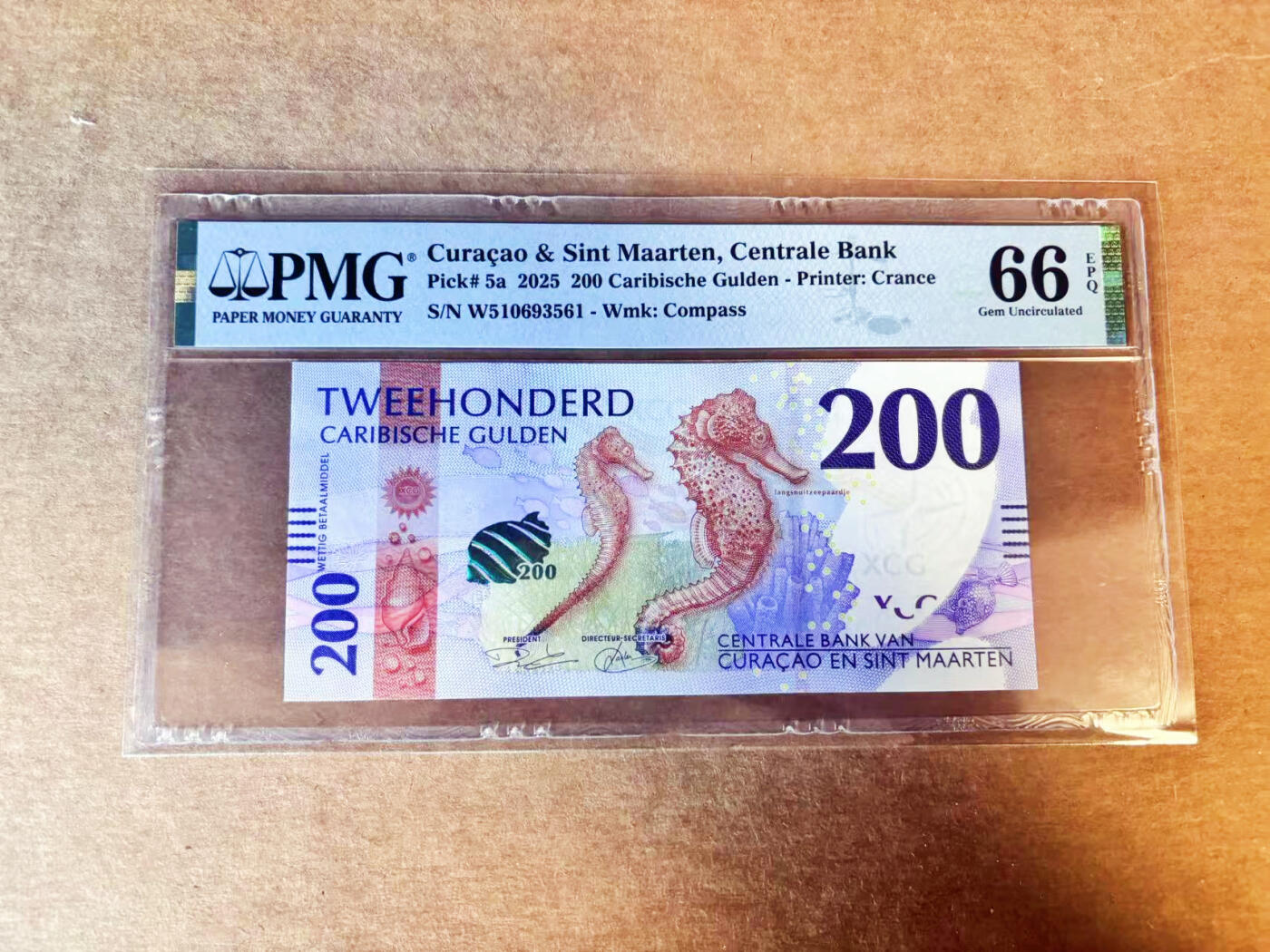 【Blue Auction】世界纸币精拍第756期——18级TOP拍卖/信誉/品质/专业/高效💫  【无47】库拉索 2025年200盾 PMG66EPQ 