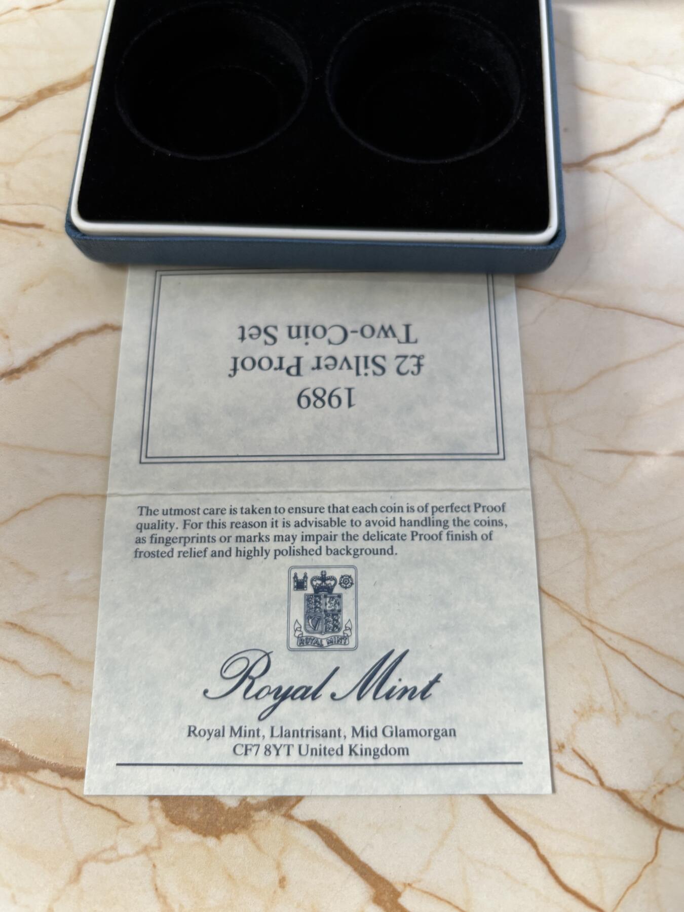 第183期拍卖 NGC PF69、NGC PF67 英国1989年 纪念权利法案300年2镑精制银币 2枚一套带原盒证书，【原盒证】925银，12.98克*2