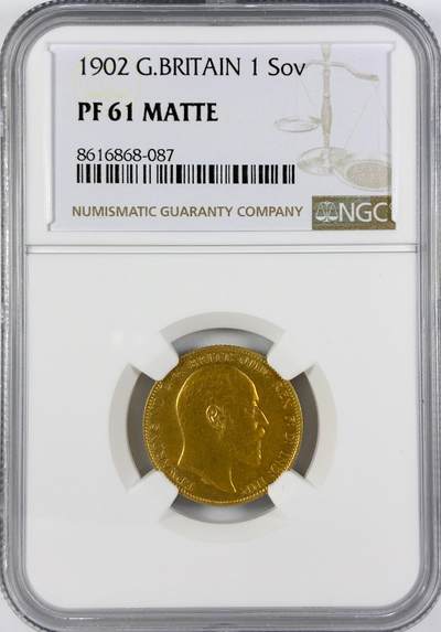 【雨安】【直播拍卖】【世界币章117期-评级币】2025-11-29 周六 19:30 保真 - [金币] Great Britain 英国 1镑 1902年 爱德华七世 马剑 NGC-PF61Matte