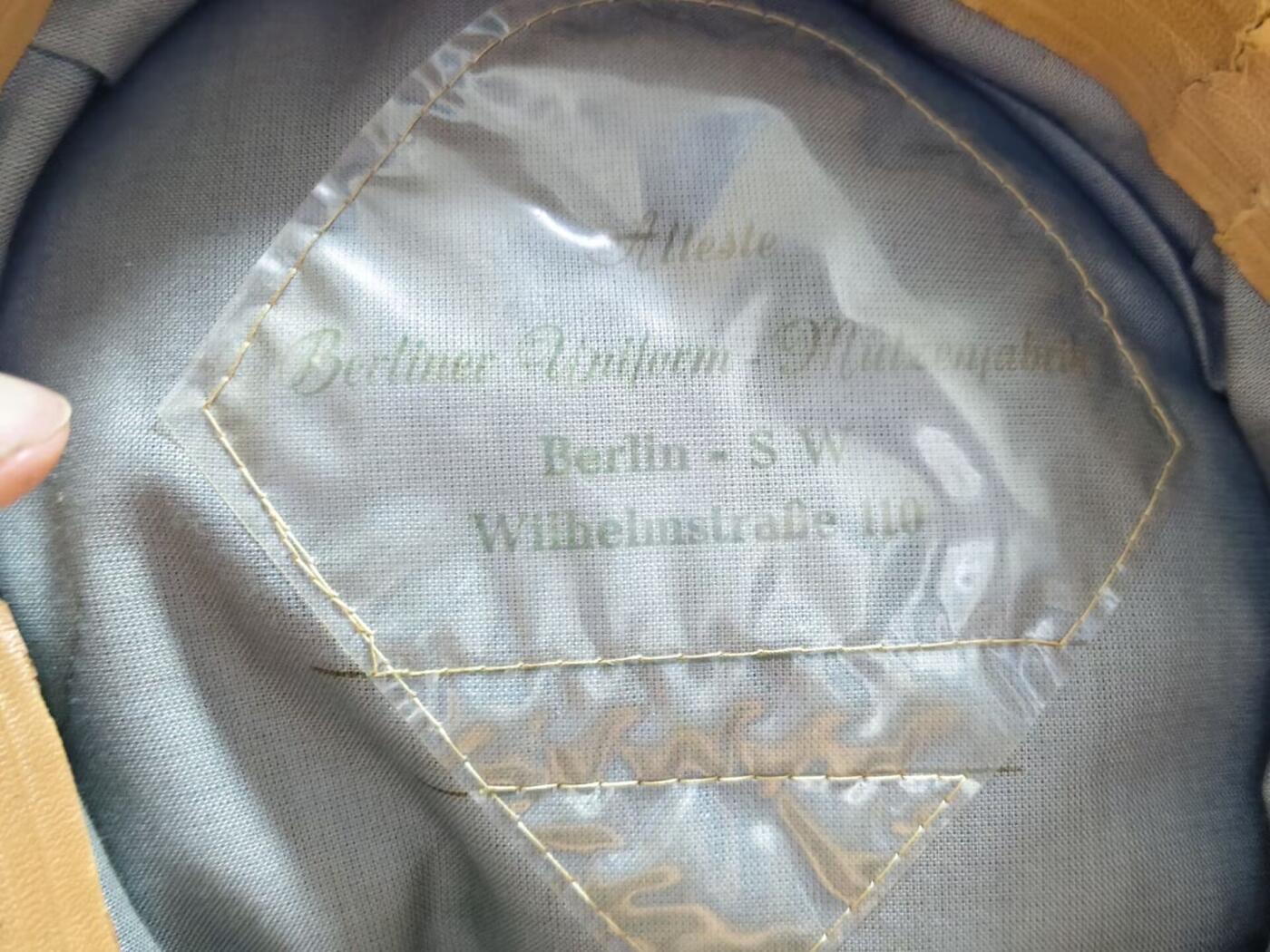 ww2，德三陆军炮兵君官大檐帽，59大头围，斜纹马裤尼材质，内标保存完好，马鞍形很好看