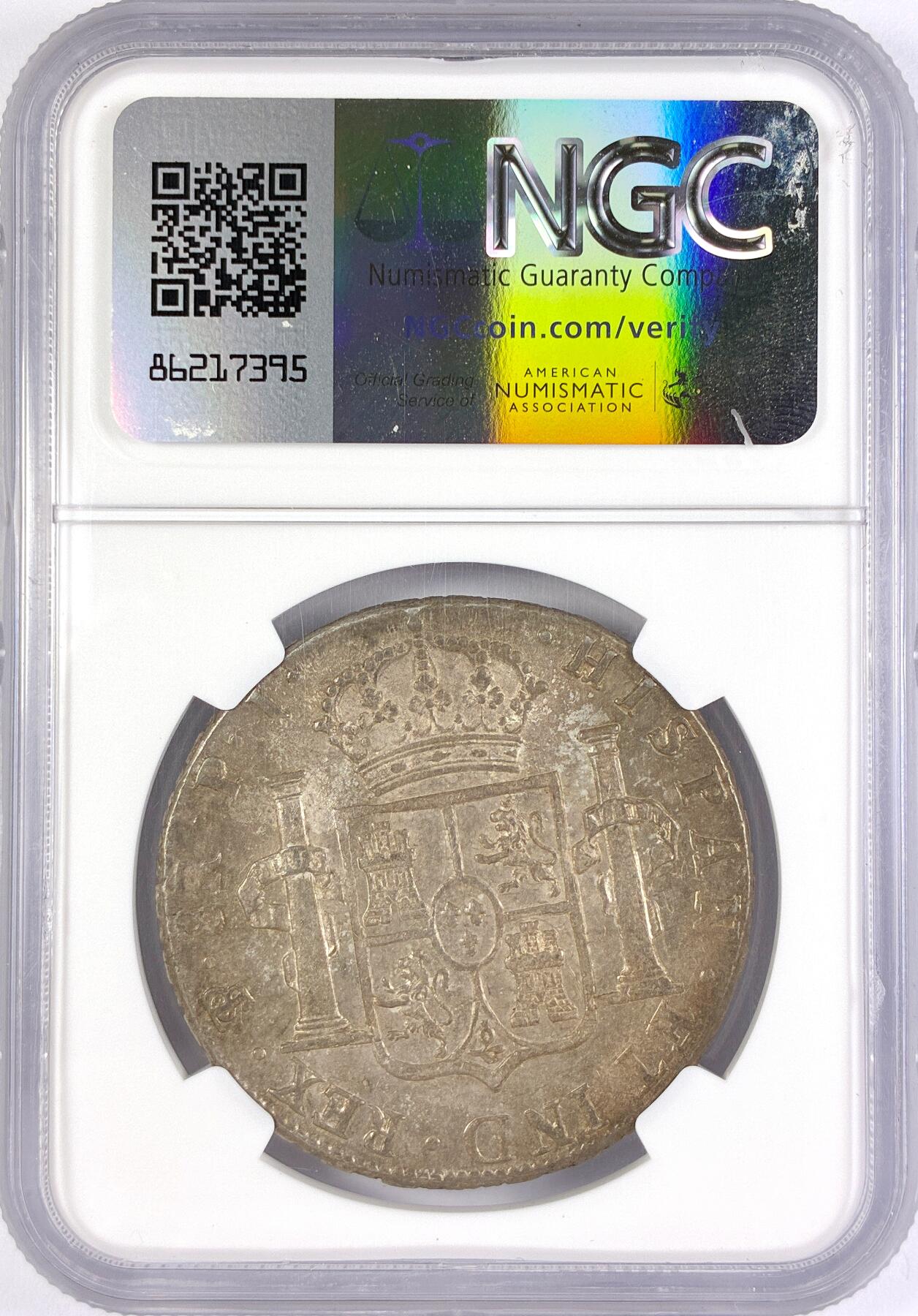 【雨安】【直播拍卖】【世界币章117期-评级币】2025-11-29 周六 19:30 保真 [评级美洲] Spain Bolivia 西属玻利维亚 8里亚尔 KM#0073 (1791-1808) 卡洛斯四世 1808年  NGC-MS63