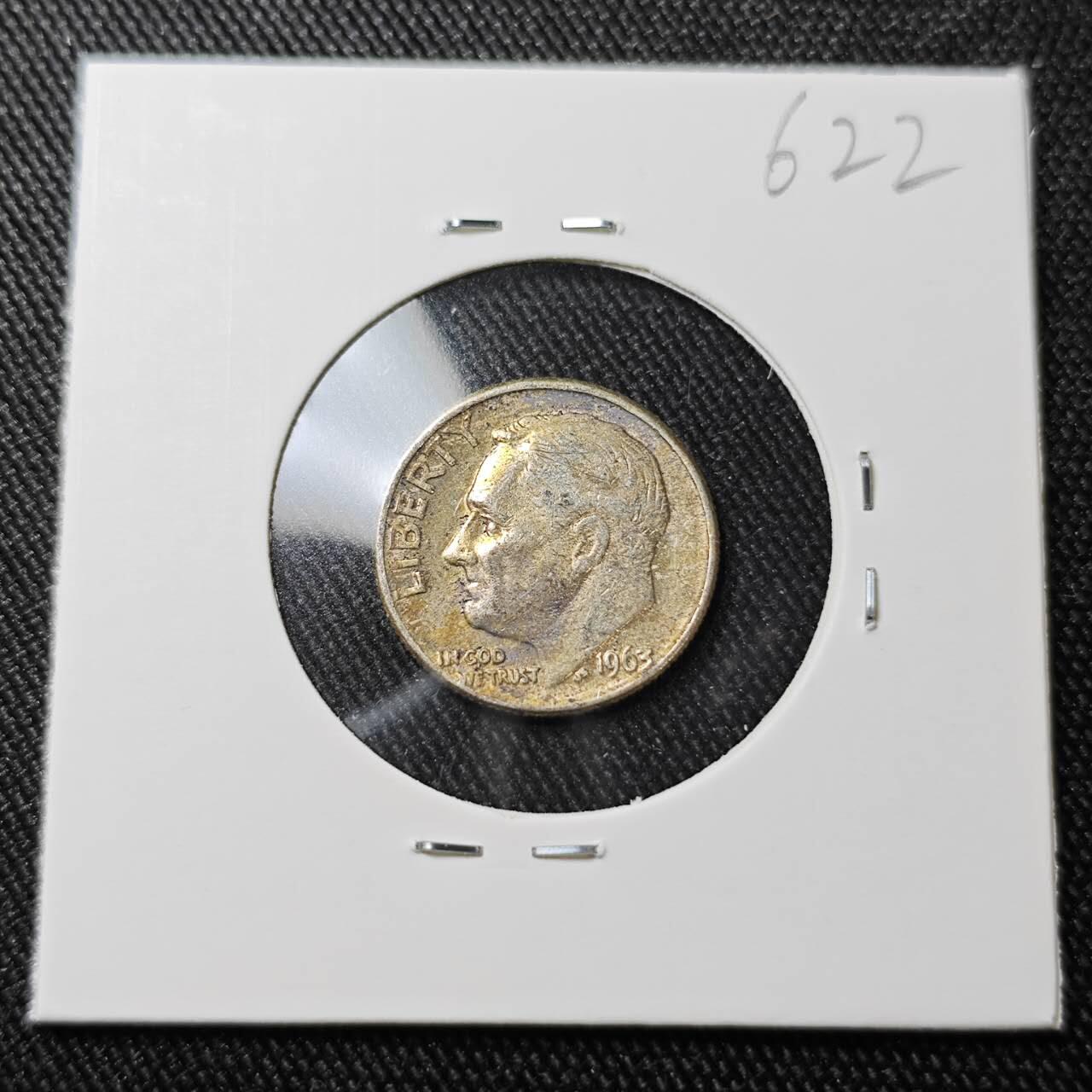 KK钱币收藏小铺 （套币 好品/批量散币 银币）专场  2月预留时间 周末发货    1963美国10分银币