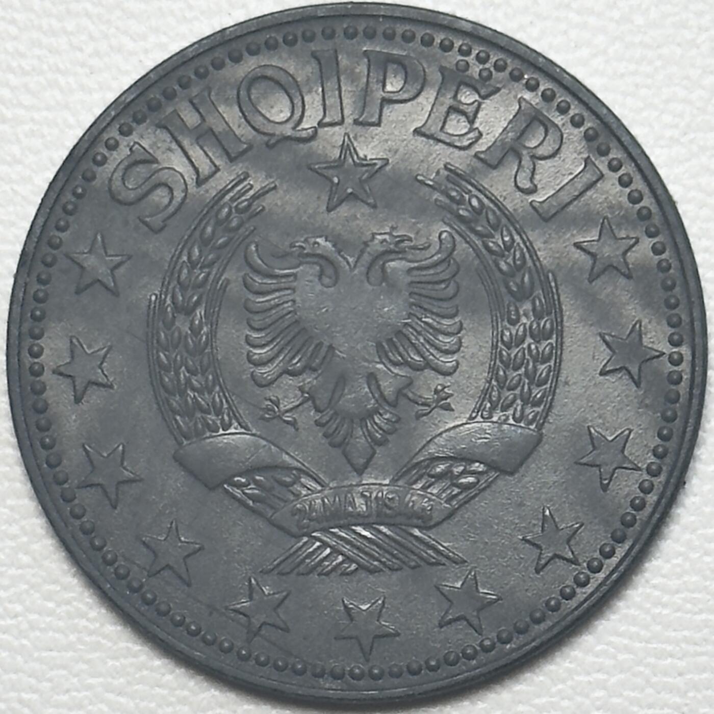 ＜小葵钱铺＞第66期·散币·银币场·满200包邮，不寄存·12月1号发货 阿尔巴尼亚1957年5列克锌币