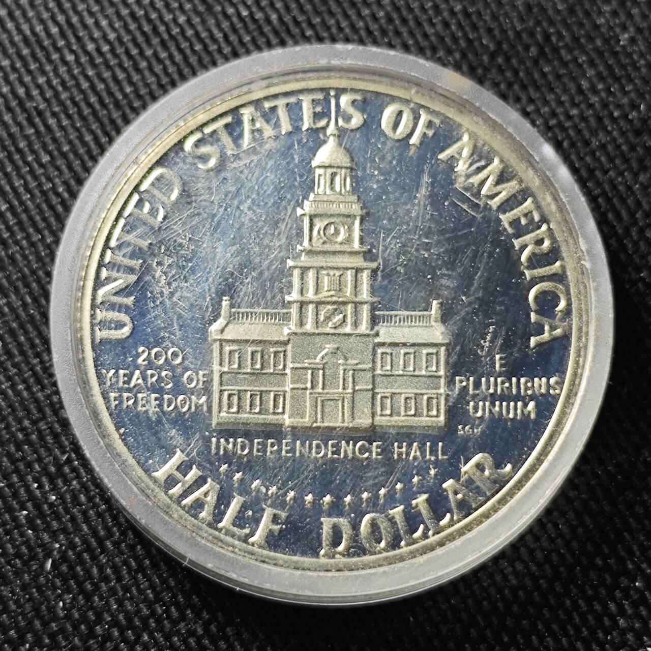 KK钱币收藏小铺 （套币 好品/批量散币 银币）专场  2月预留时间 周末发货  1976美国50分 建国200周年精制银币