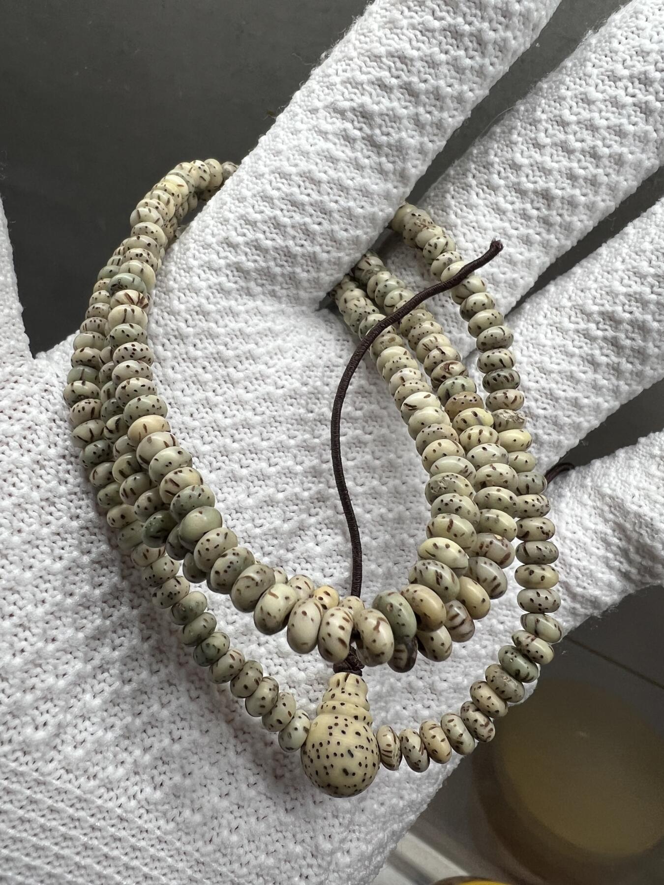 零元拍：W2 原生态星月菩提 石玉小米粒长串 200粒 4.9MM