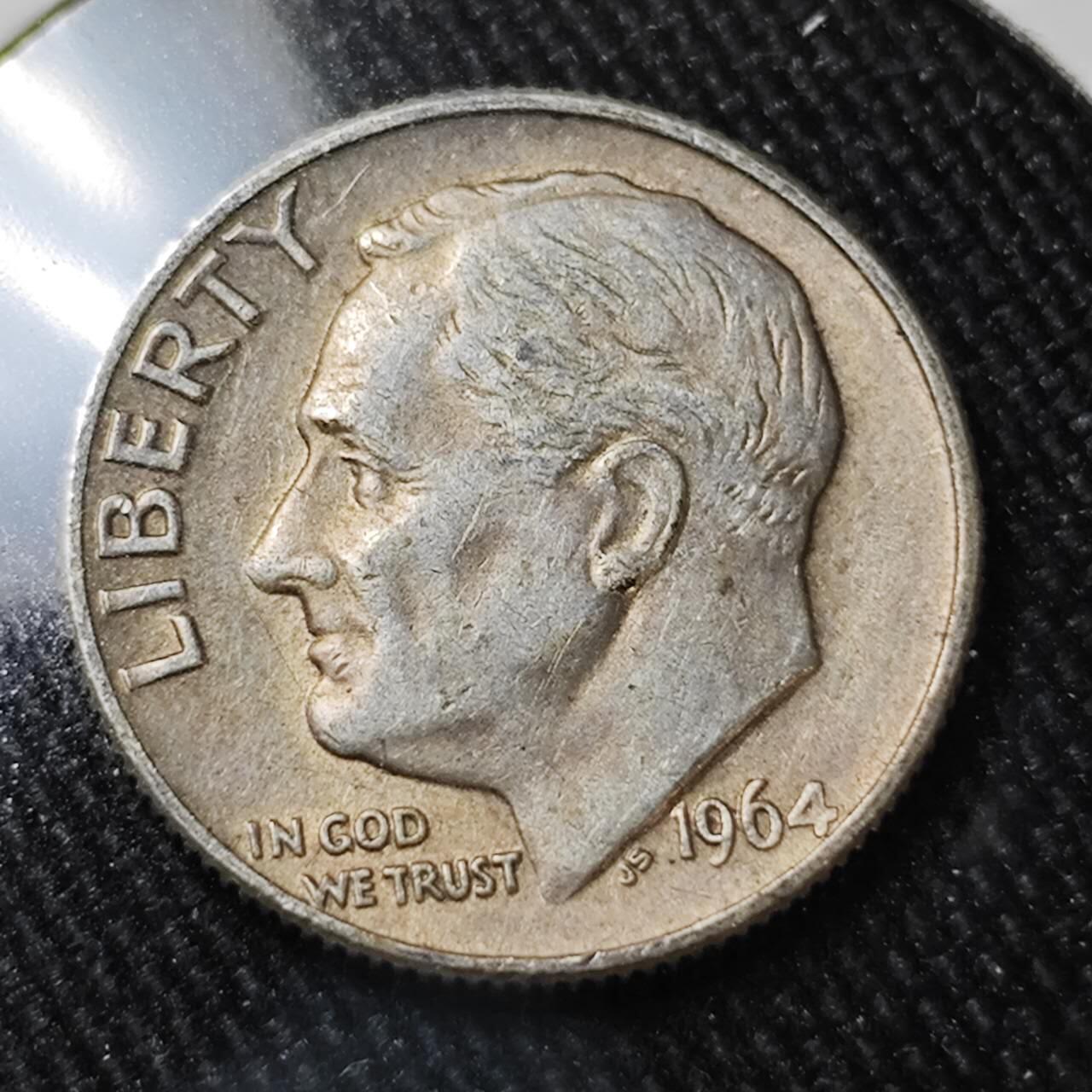 KK钱币收藏小铺 （套币 好品/批量散币 银币）专场  2月预留时间 周末发货    1964美国10分银币