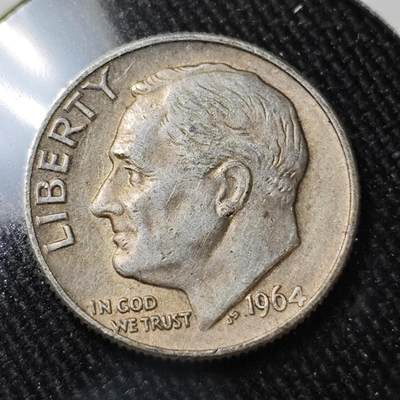 KK钱币收藏小铺 （套币 好品/批量散币 银币）专场  2月预留时间 周末发货 -    1964美国10分银币