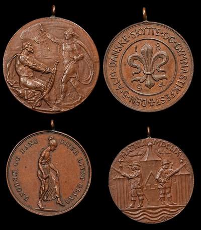 修遠堂世界钱币第九十五期 - 19世纪末-20世纪初丹麦小铜章4枚 50.38g