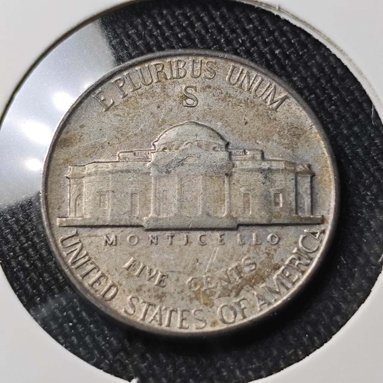 KK钱币收藏小铺 （套币 好品/批量散币 银币）专场  2月预留时间 周末发货 1945 美国5分银币 S版 深打立体