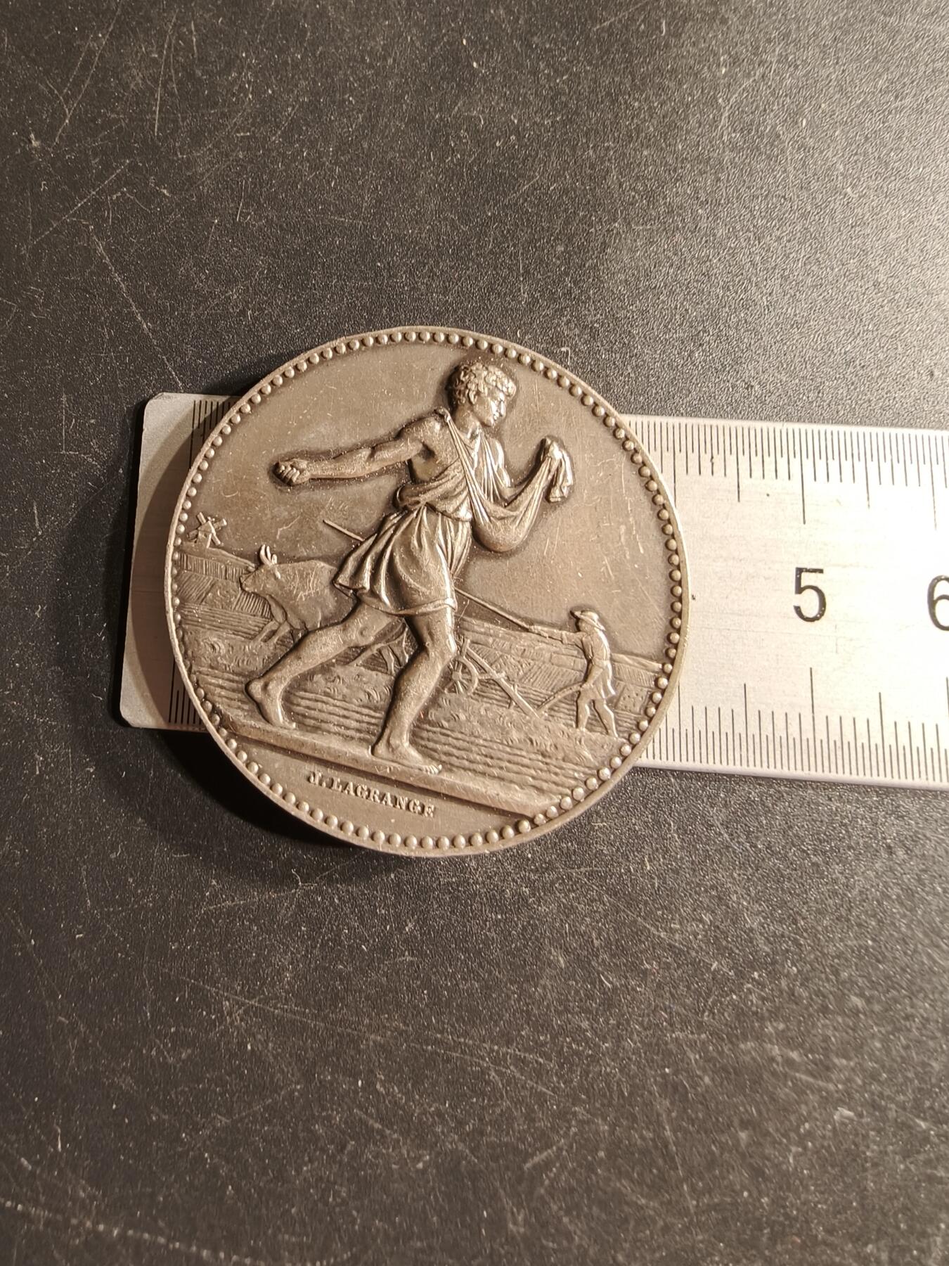 老王徽章第166期 法国里尔地区农业互助信贷银行大银章    950银    直径41mm.   重量37g