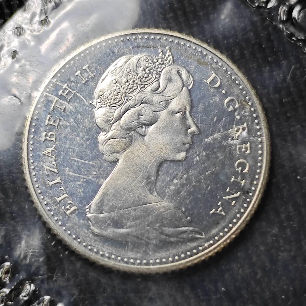 KK钱币收藏小铺 （套币 好品/批量散币 银币）专场  2月预留时间 周末发货   1967加拿大建国200周年 10分精制纪念币 塑封银币