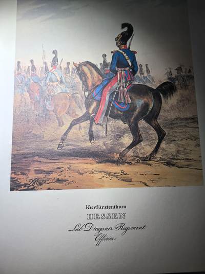 盛世勋华——号角文化勋章邮票专场拍卖第290期 - 大尺寸手绘图卡 黑森大公国近卫龙骑兵团军官 大A4尺寸 翻印自1848年出版《德意志陆军》一书