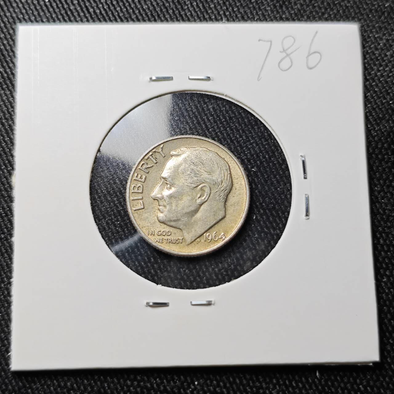 KK钱币收藏小铺 （套币 好品/批量散币 银币）专场  2月预留时间 周末发货   1964美国10分银币