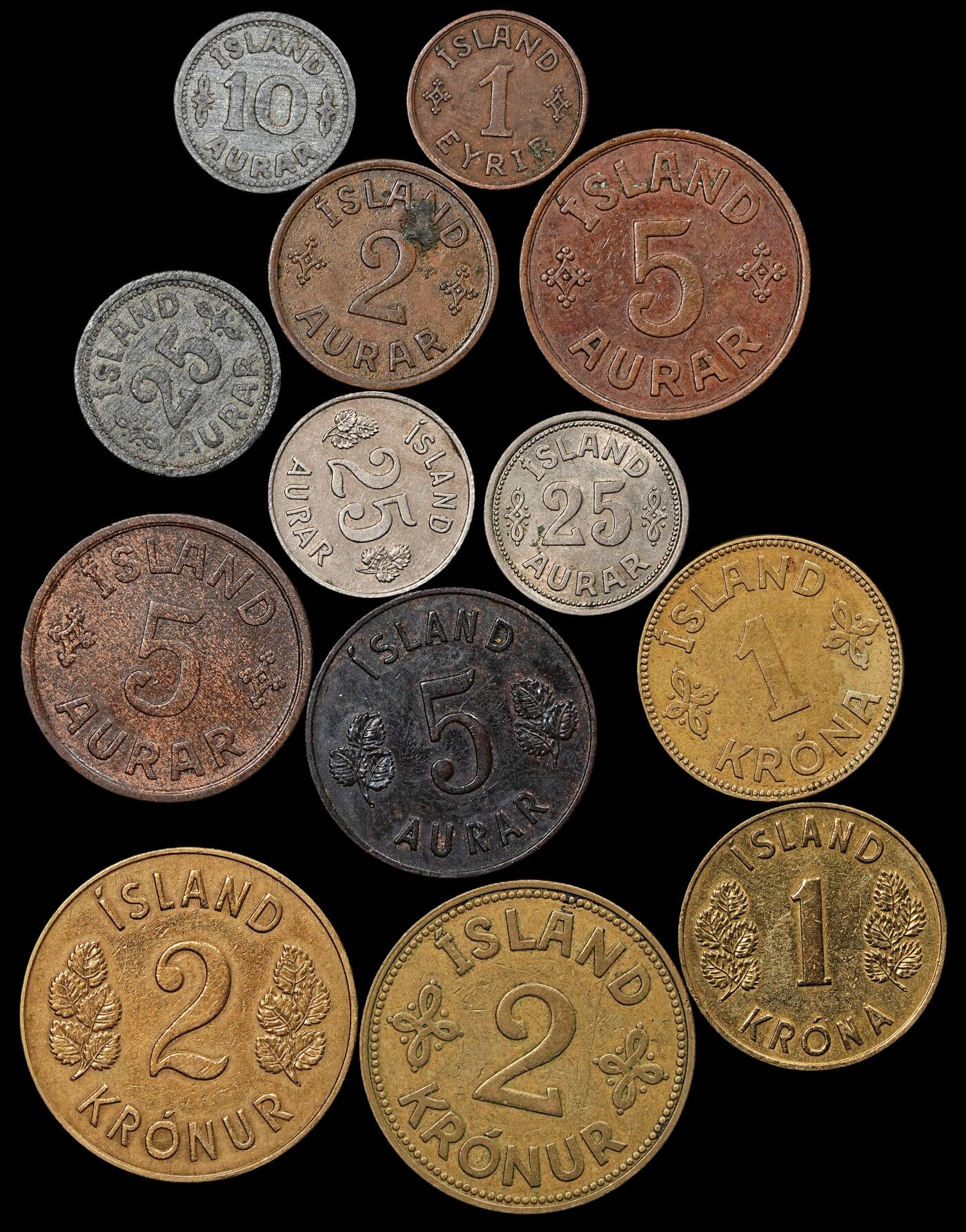 修遠堂世界钱币第九十五期 冰岛旧钱币一组