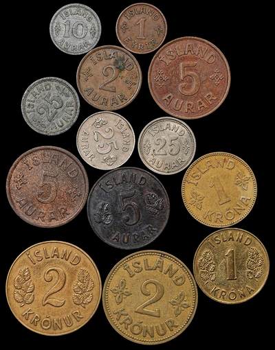 修遠堂世界钱币第九十五期 - 冰岛旧钱币一组