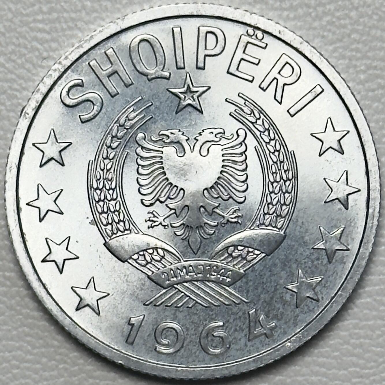 ＜小葵钱铺＞第66期·散币·银币场·满200包邮，不寄存·12月1号发货 阿尔巴尼亚1964年50昆塔铝币