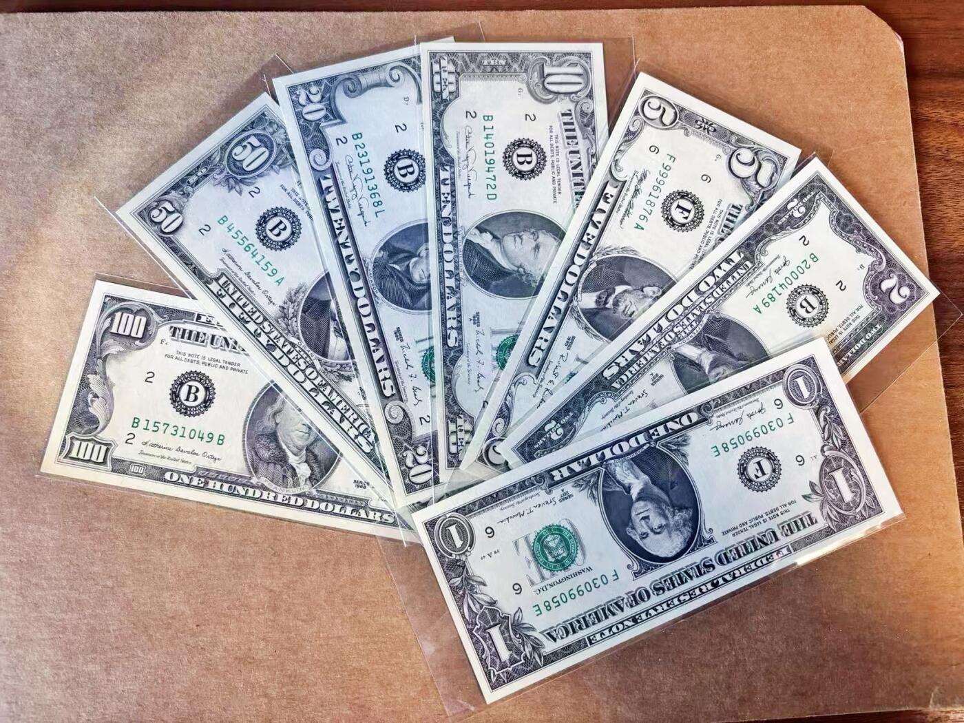 【Blue Auction】世界纸币精拍第756期——18级TOP拍卖/信誉/品质/专业/高效💫 【一组7张】美国 小头 1-100美金 UNC/UNC-