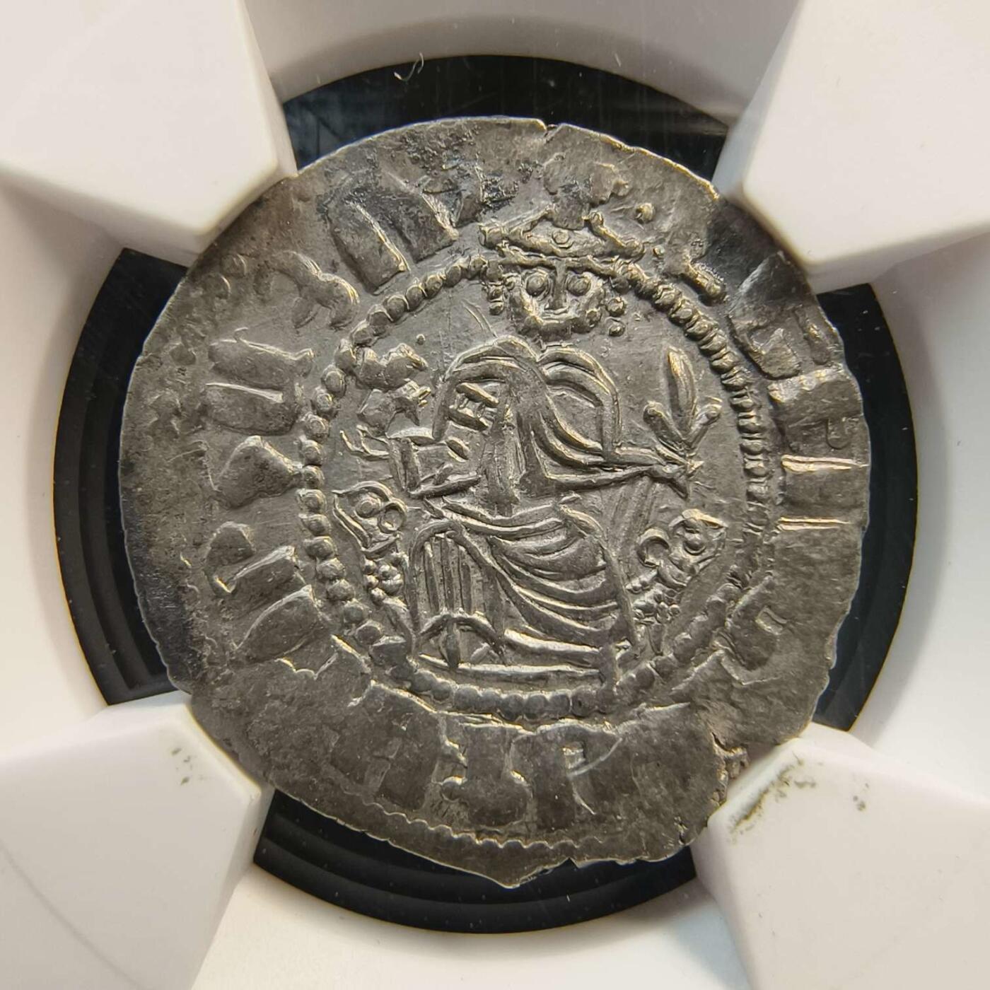 七河·世界钱币杂件水晶矿标小拍（总第29期） （38）k572 奇里乞亚亚美尼亚王国 莱翁一世银币  华夏评级AU55