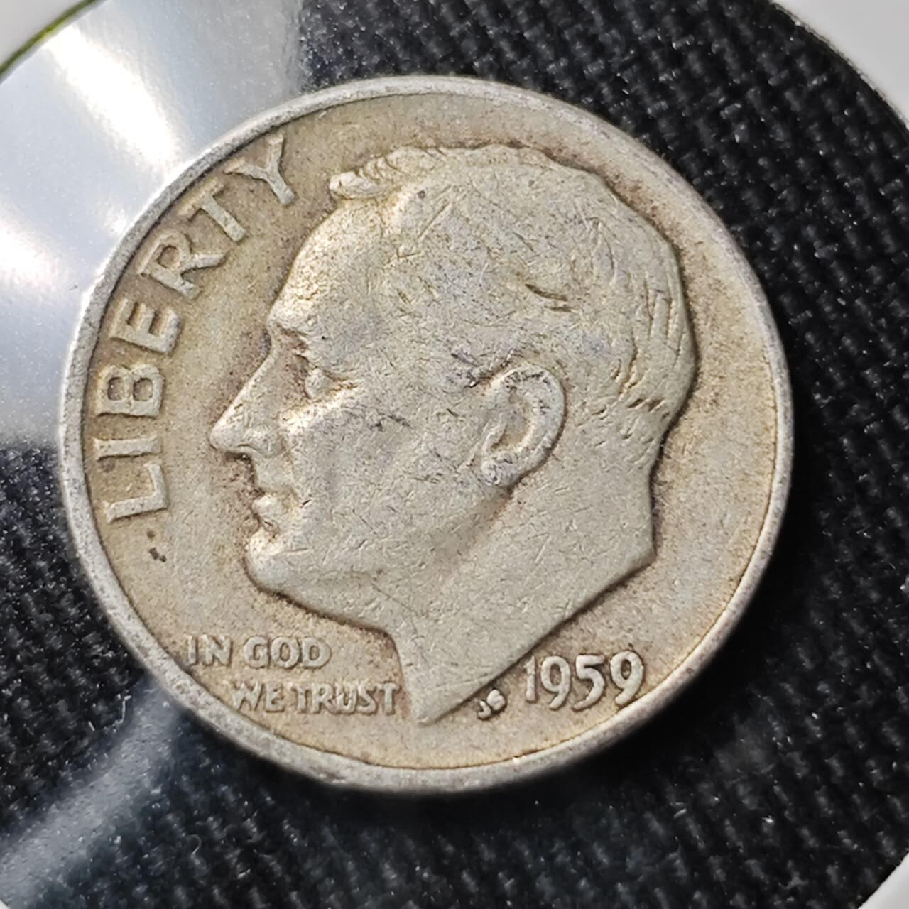 KK钱币收藏小铺 （套币 好品/批量散币 银币）专场  2月预留时间 周末发货   1959美国10分银币