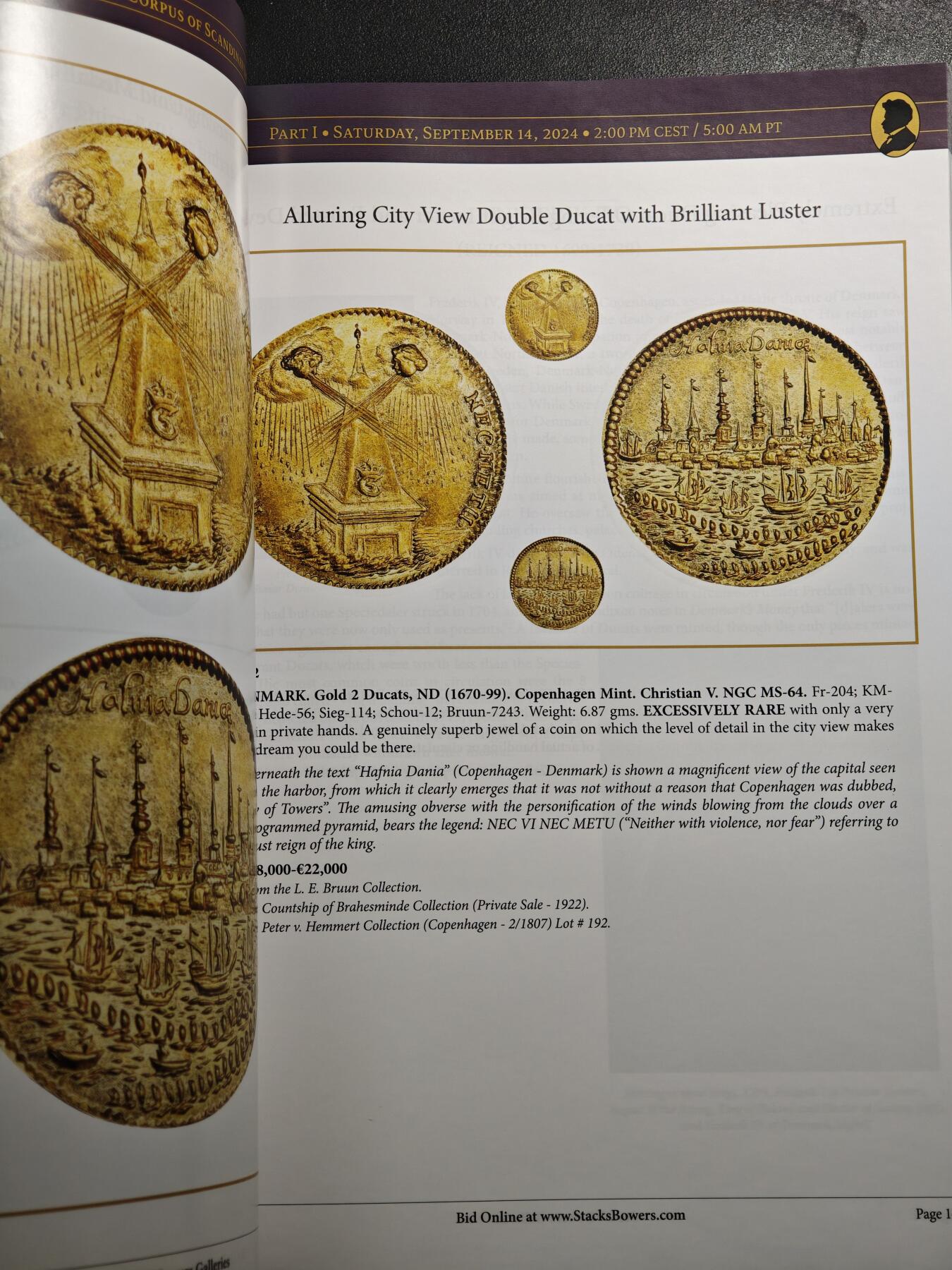 【德藏】世界币章拍卖第155期（拍品征集中~欢迎藏友联系） 98新 SBP拍卖行L.E.BRUUN集藏拍卖会图录 全铜板纸印刷 全书约366页