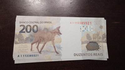 世界钱币～微拍第217期暨2025年第57期  近日新到货品少量 以及老库存一些 - 2020年巴西200雷亚尔全新绝品无47尾号521