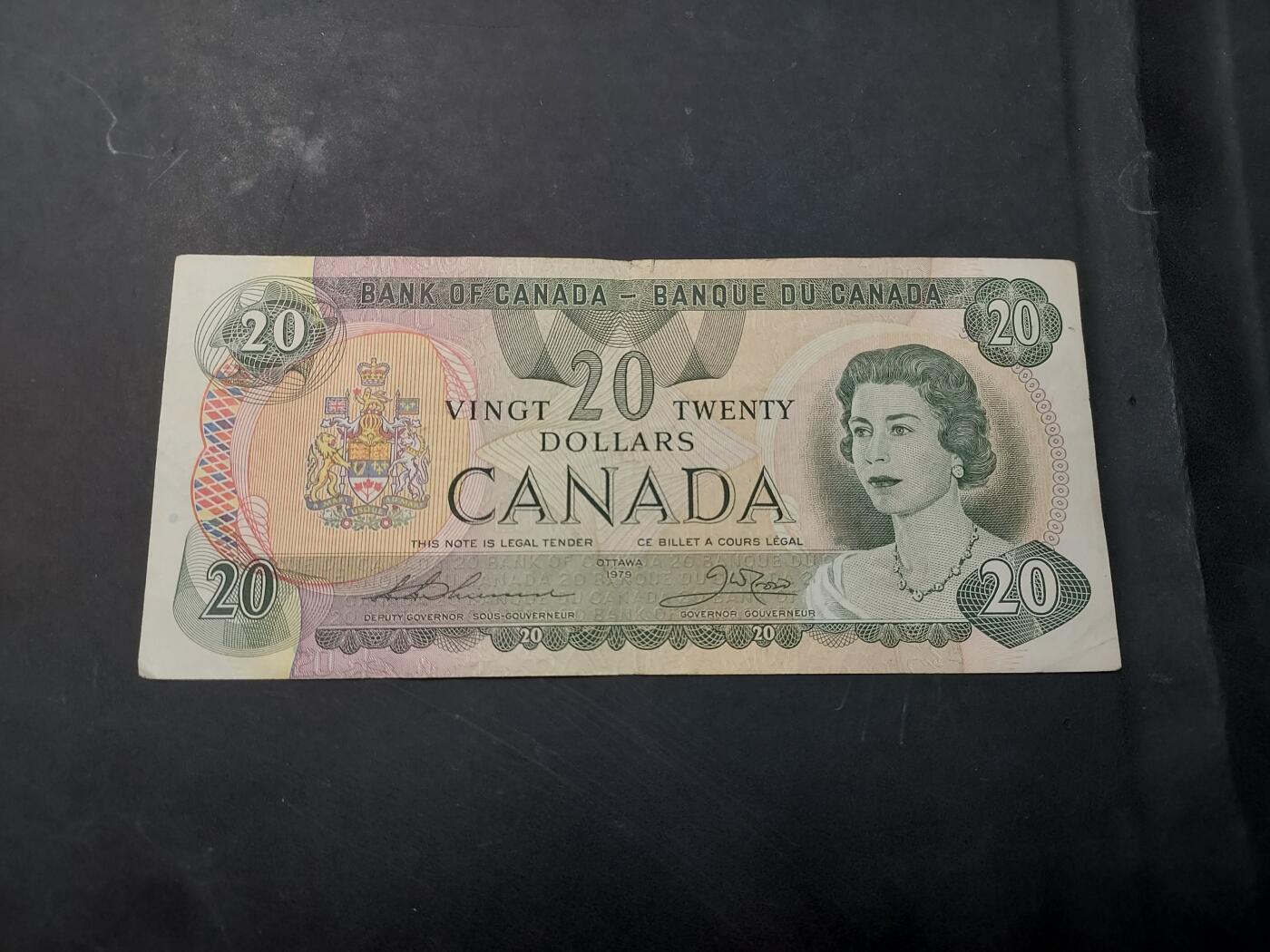 博彦收藏   12月3日 8点 钱币专场 1979加拿大 女皇20元 流通好品