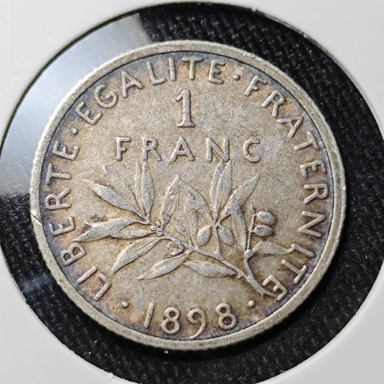 KK钱币收藏小铺 （套币 好品/批量散币 银币）专场  2月预留时间 周末发货  1898法国1法郎银币