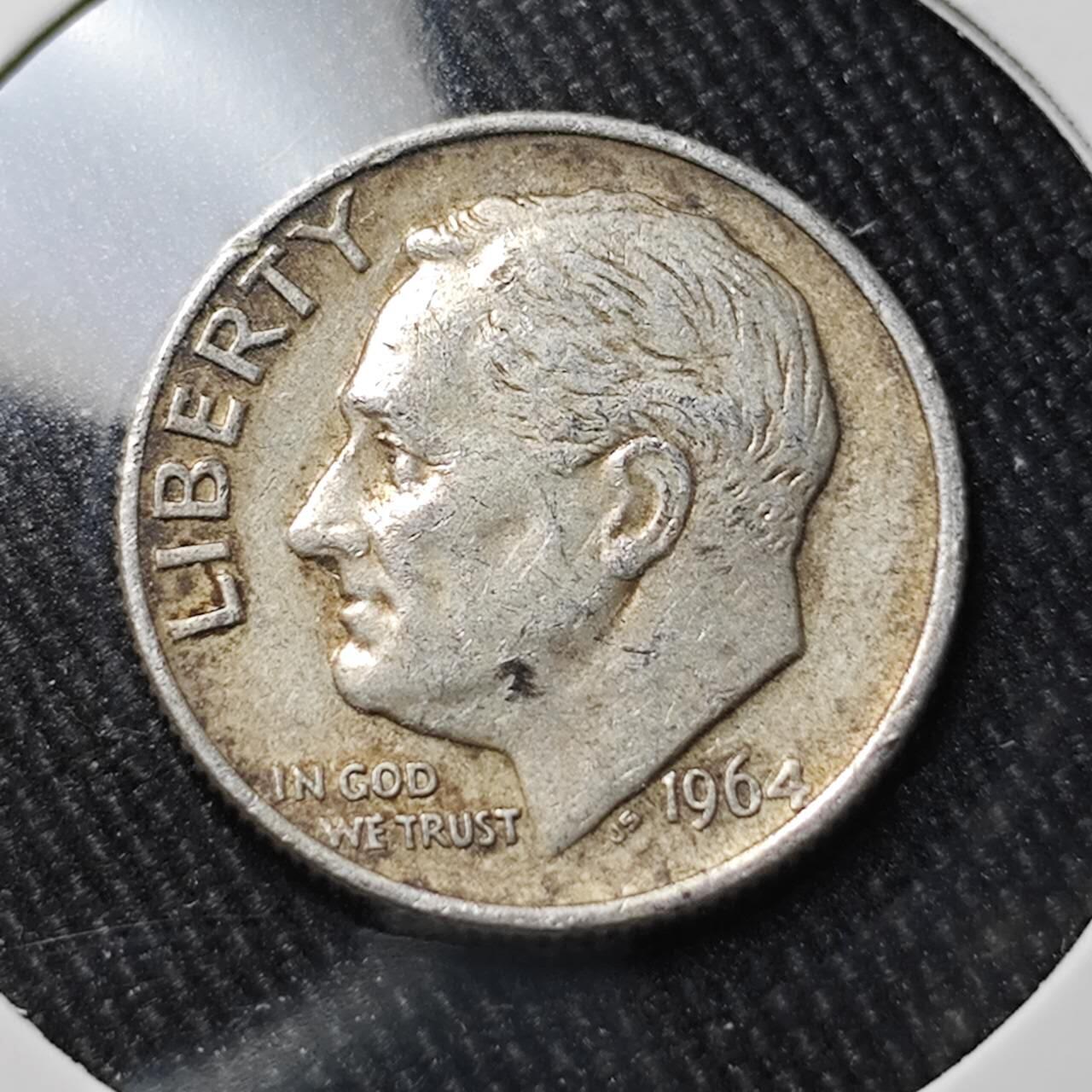 KK钱币收藏小铺 （套币 好品/批量散币 银币）专场  2月预留时间 周末发货   1964美国10分银币