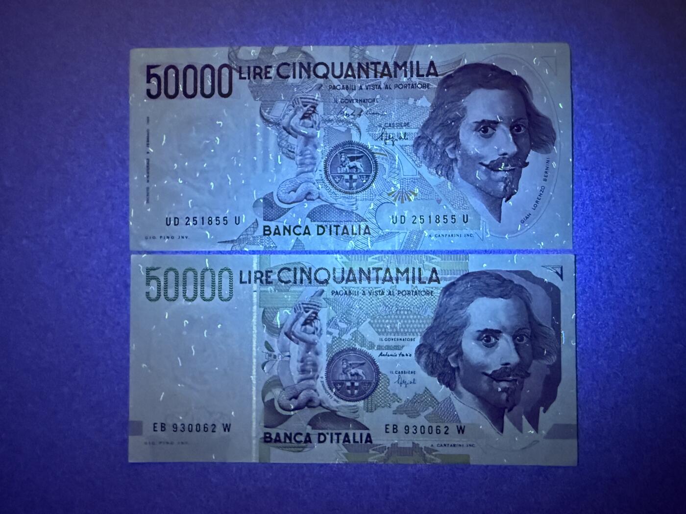《艾美收藏》第222期-11.30周日外币畅拍 意大利50000里拉2张 XF 1984初版、1992年再版各1张 无47