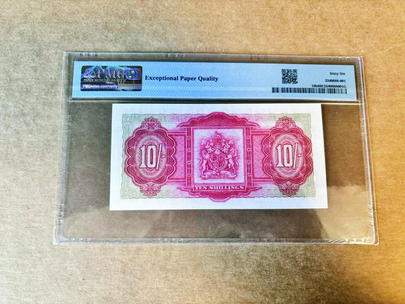 【Blue Auction】世界纸币精拍第756期——18级TOP拍卖/信誉/品质/专业/高效💫 百慕大 1957年10先令 女王 PMG66EPQ 