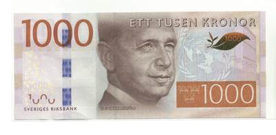 《艾美收藏》第222期-11.30周日外币畅拍 - 瑞典2015年1000克朗最高值UNC尾61 名誉品秘书长