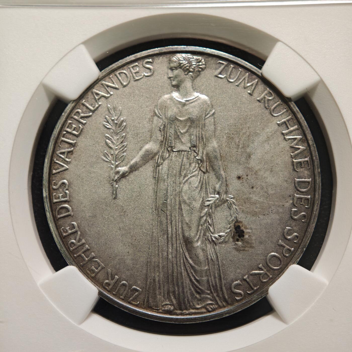 【德藏】世界币章拍卖第155期（拍品征集中~欢迎藏友联系） 1936年 德国柏林奥运会纪念银章 NGC MS62 磨砂质感 状态极佳（原图请查询NGC评级官网）