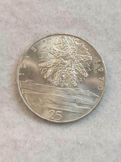 G&W世界散币，银币处理专场（第38场） - 捷克斯洛伐克1970年25克朗  银币 解放25周年