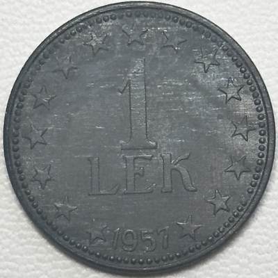 ＜小葵钱铺＞第66期·散币·银币场·满200包邮，不寄存·12月1号发货 - 阿尔巴尼亚1957年1列克锌币