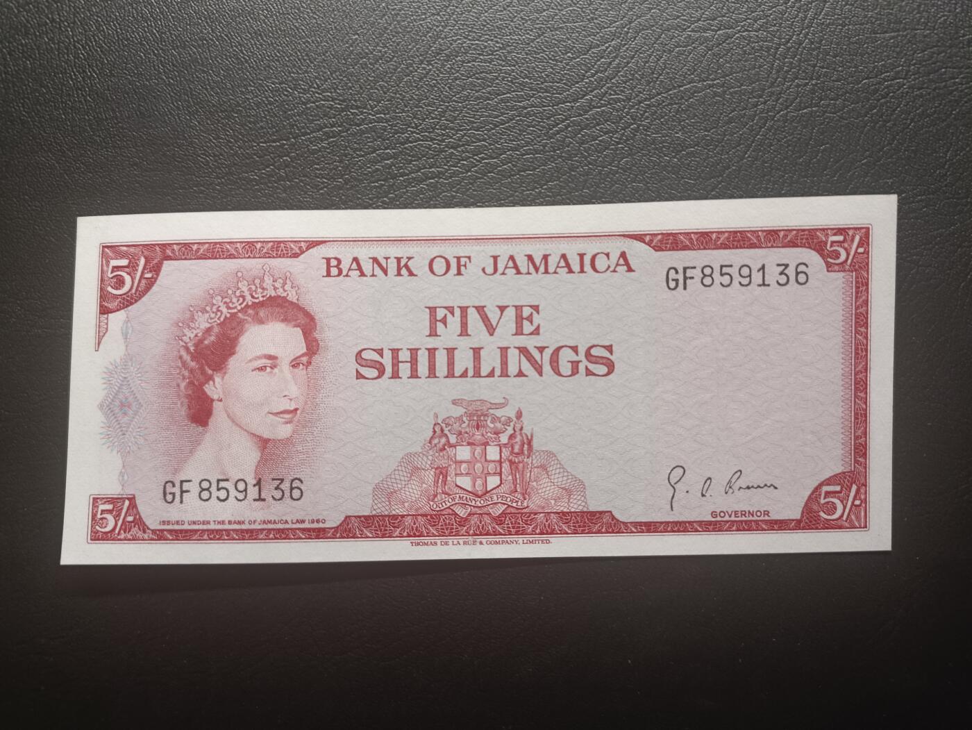 2025十一月第七期，总205期 牙买加1960版5先令UNC-无47，小皇冠女王和山涧小溪