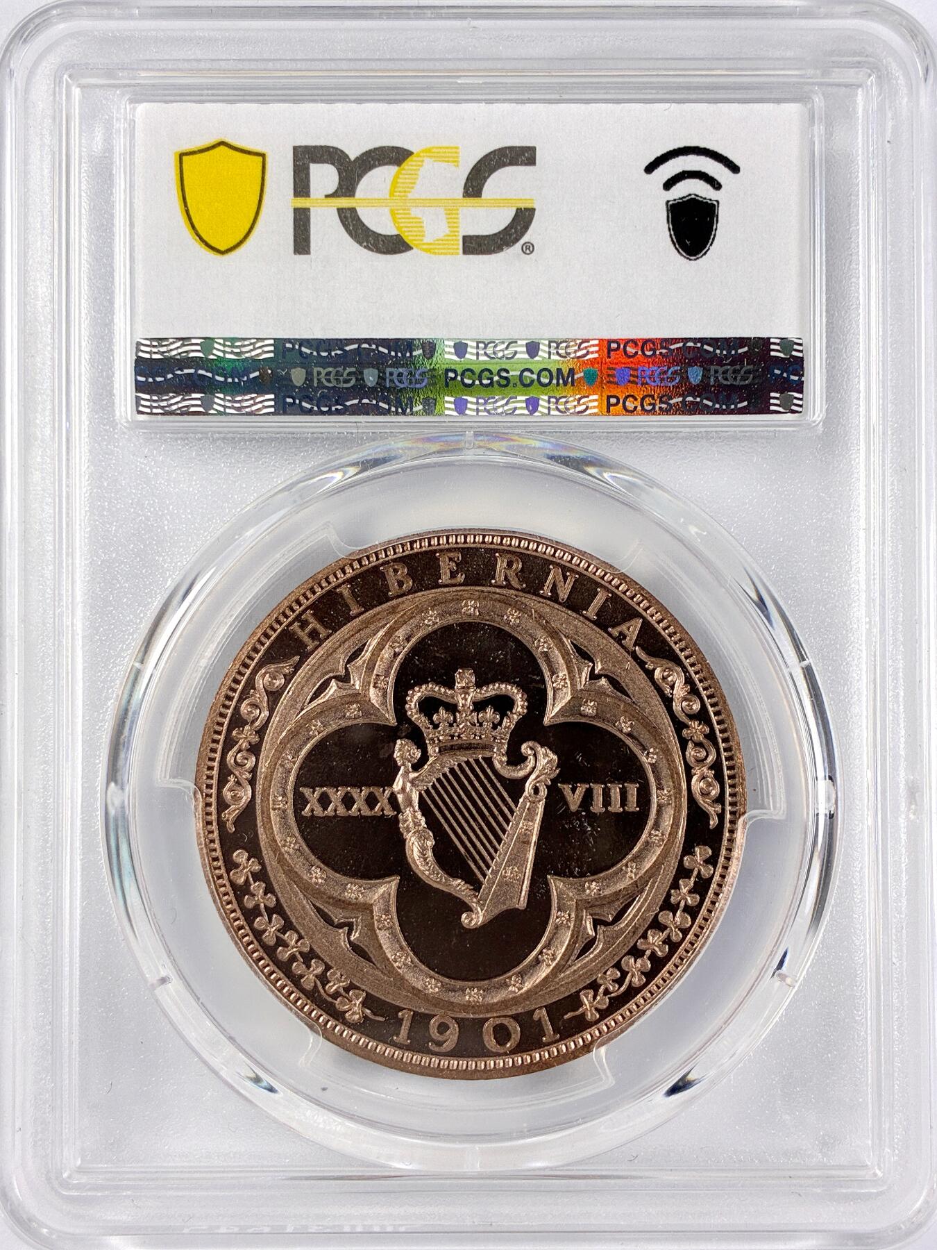 【雨安】【直播拍卖】【世界币章117期-评级币】2025-11-29 周六 19:30 保真 [评级欧洲] Ireland 爱尔兰 48D 1901年 爱德华七世 X#13b PCGS-PR67RD